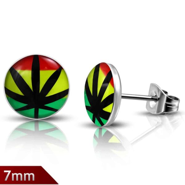 Levél mintájú nemesacél pont fülbevaló 