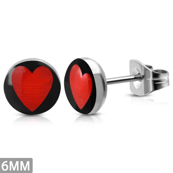 Szív mintájú pont nemesacél fülbevaló ékszer