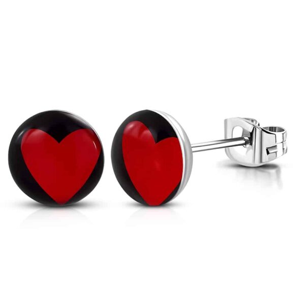 Szív mintájú nemesacél pont fülbevaló 