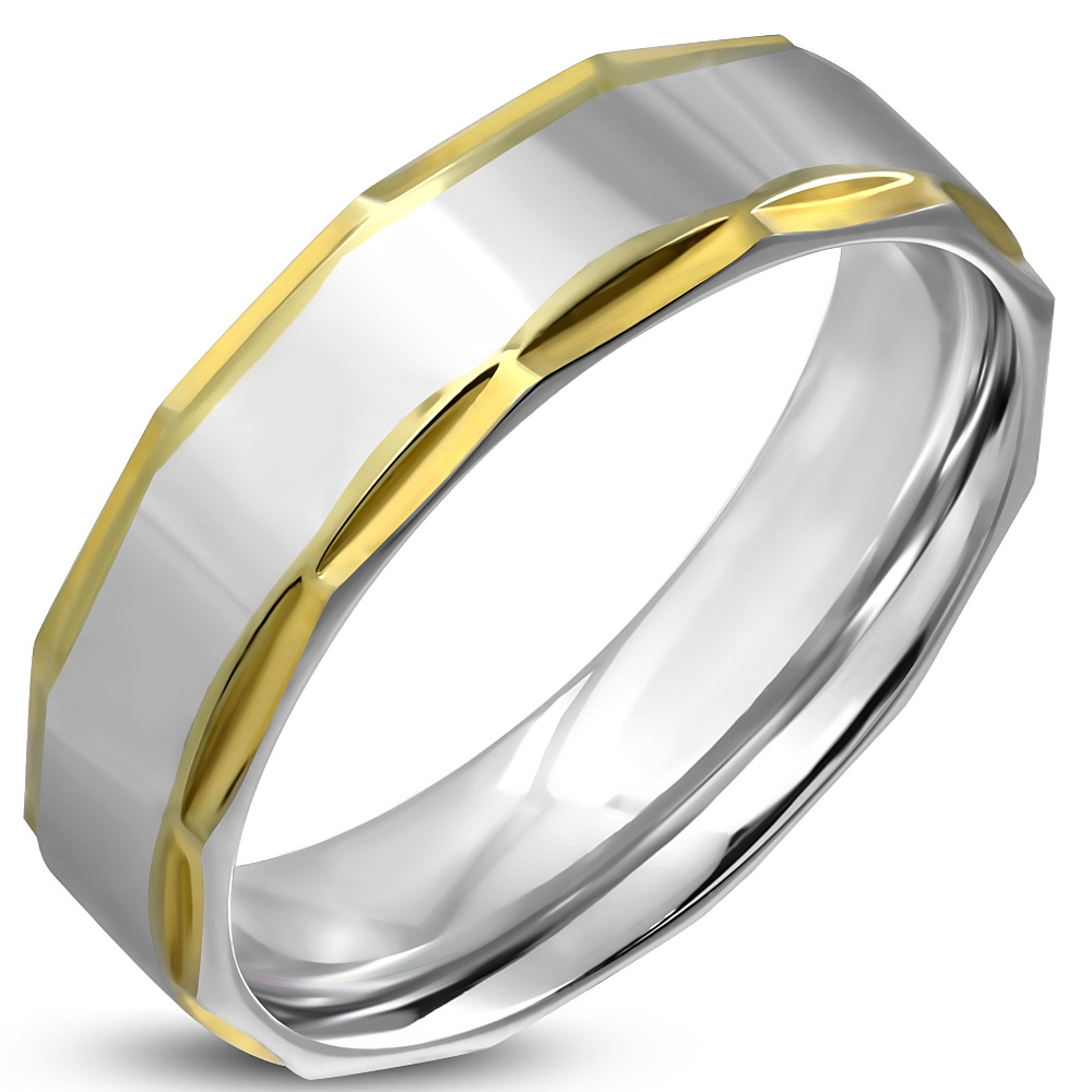 Arany és ezüst színű nemesacél gyűrű ékszer