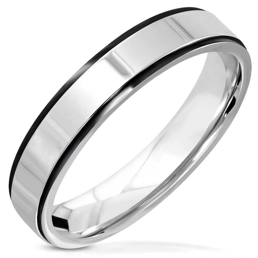 Ezüst színű Gravírozható nemesacél gyűrű 5 mm