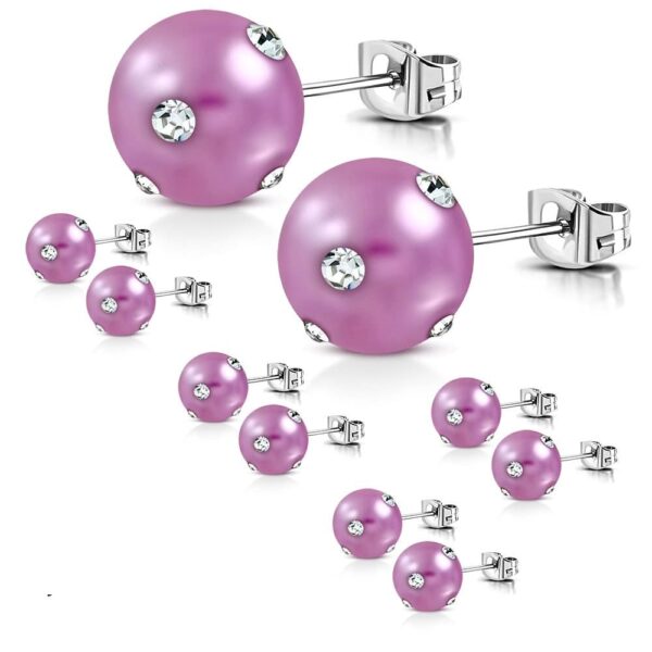 Piros színű gyöngy fülbevaló 