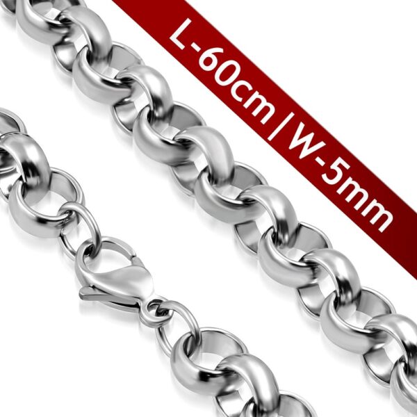 Ezüst színű nemesacél nyaklánc