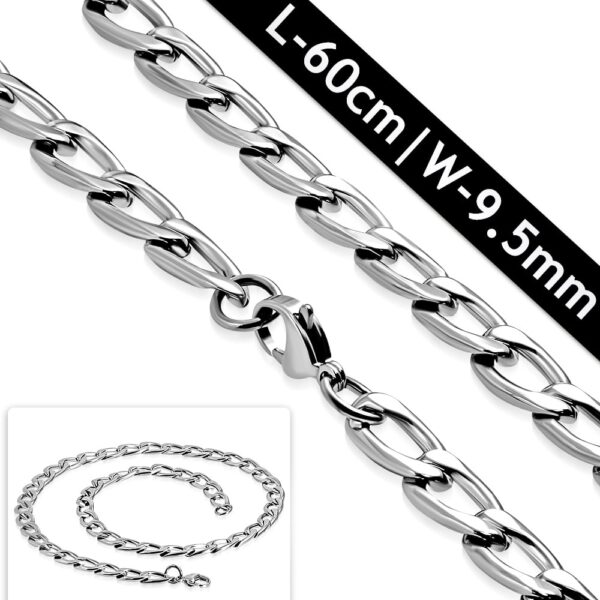 Ezüst színű nemesacél nyaklánc