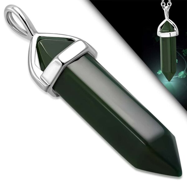 Zöld színű kvarc gyöngy gyógyító medál