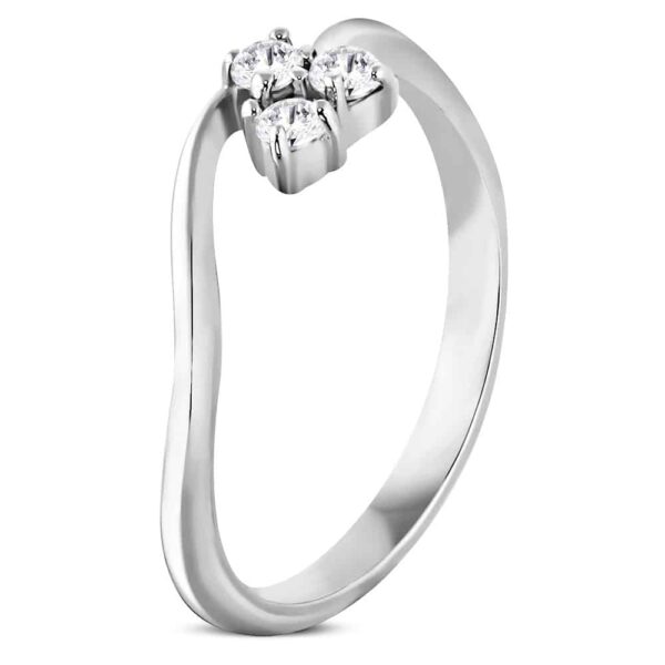 Tara's Secret kristályos, ezüst színű nemesacél gyűrű