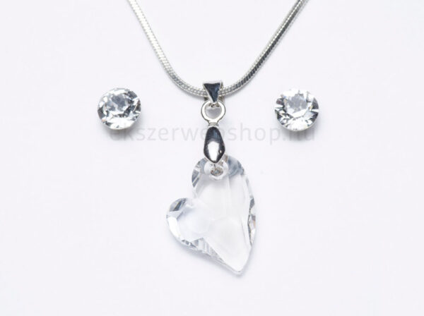 Swarovski kristályos ékszerszett - Ferde szív Crystal