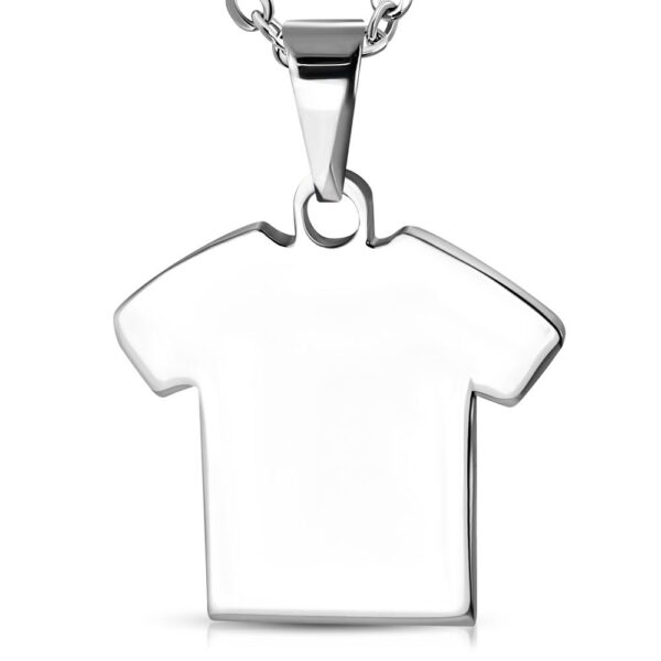 Ezüst színű gravírozható póló nemesacél medál