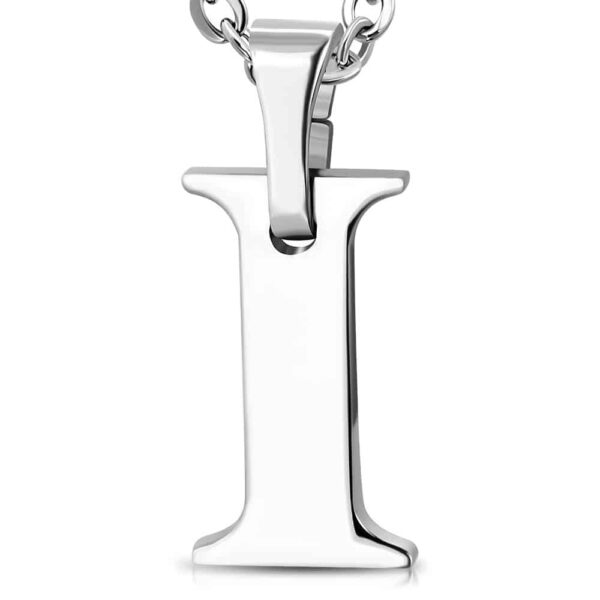 Ezüst színű, nemesacél "I" betű medál 