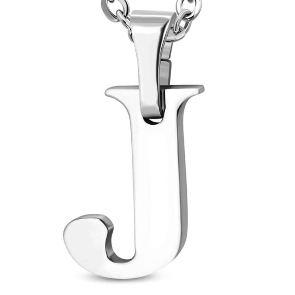 Ezüst színű, nemesacél "J" betű medál 