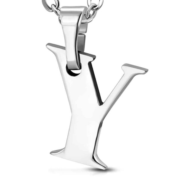 Ezüst színű, nemesacél "Y" betű medál 