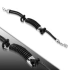 Dupla szálas fekete bőr karkötő