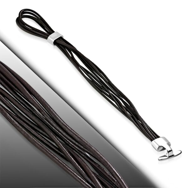 Több szálas barna bőr karkötő