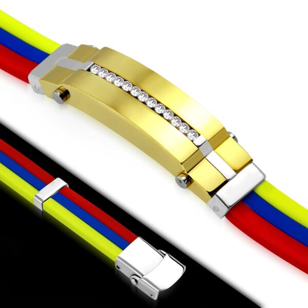 PIKÉS - NEMESACÉL FOGLALATBAN CIKRÓNIA KÖVES KAUCSUK KARKÖTŐ