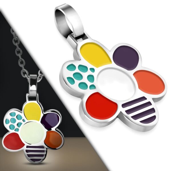 Ezüst és fekete színű, Yin-Yang mintás nemesacél  medál