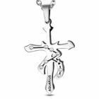 Ezüst színű, Vízöntő horoszkóp nemesacél medál, cirkónia kristállyal