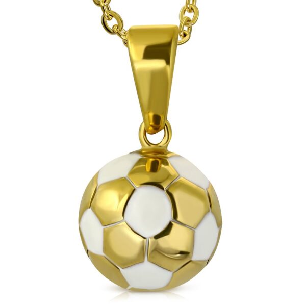 Arany színű futball labda nemesacél medál