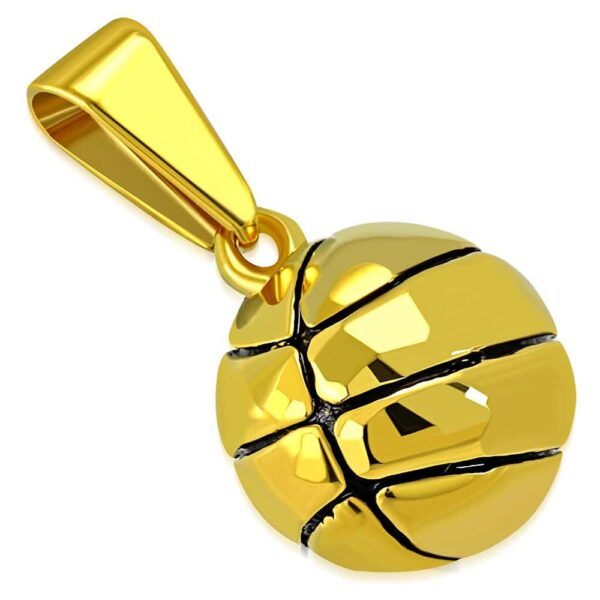 Arany színű kosárlabda nemesacél medál