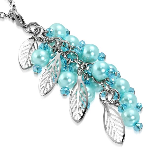 Blue Leaf Medál Gyöngyökkel