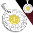 Ezüst és fekete színű, Yin-Yang mintás nemesacél  medál