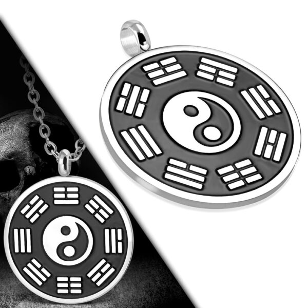 Yin-Yang mintájú nemesacél medál ékszer