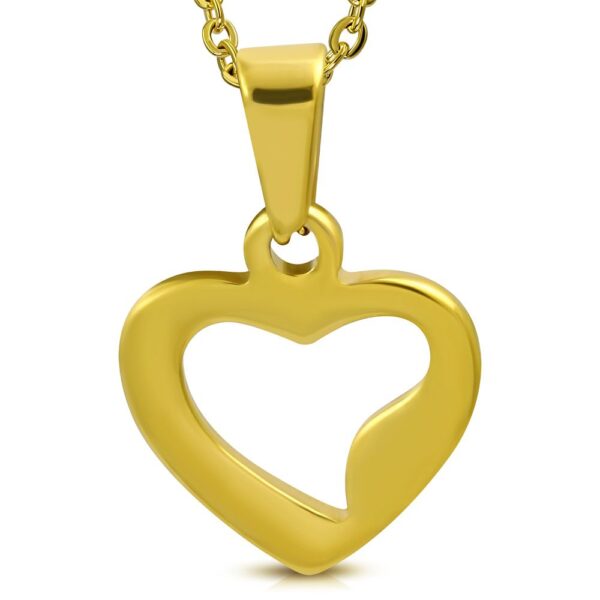 Arany színű szív alakú nemesacél medál
