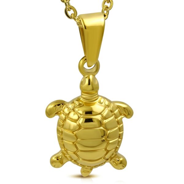 Arany színű teknősbéka nemesacél medál