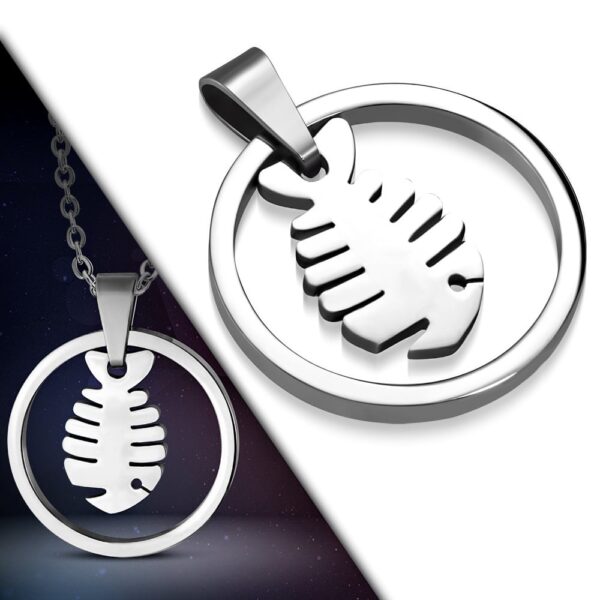 Ezüst és fekete színű, Yin-Yang mintás nemesacél  medál