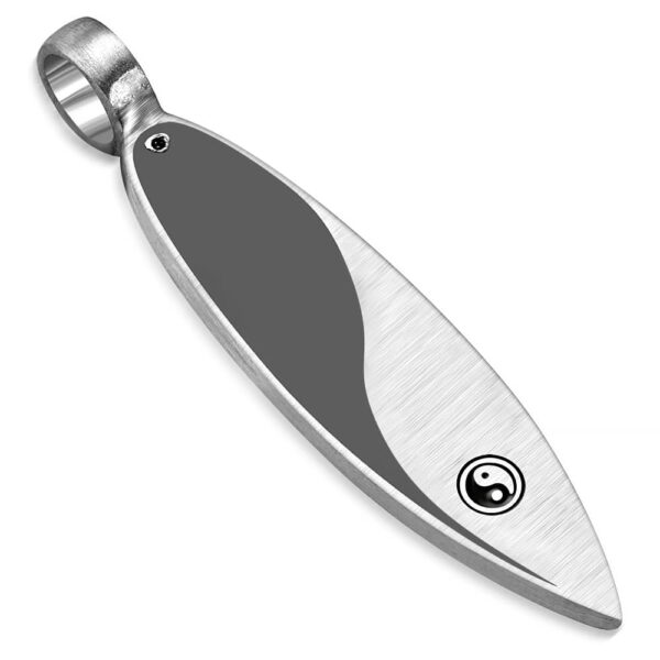 Fekete és ezüst színű, Yin-Yang mintájú medál