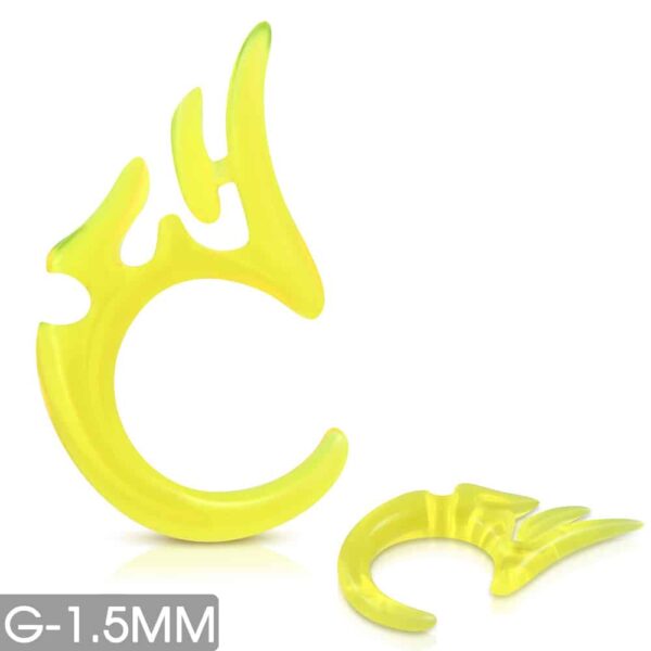 Sárga fültágító, törzsi díszes