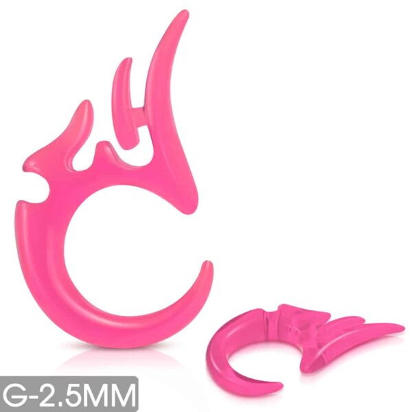 Pink fültágító, törzsi díszes