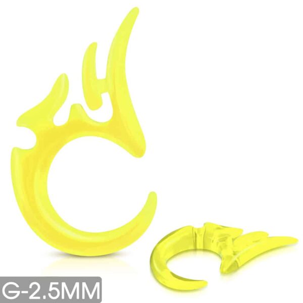 Sárga fültágító, törzsi díszes