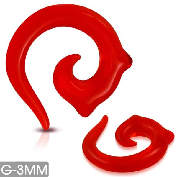 Piros fültágító spirál