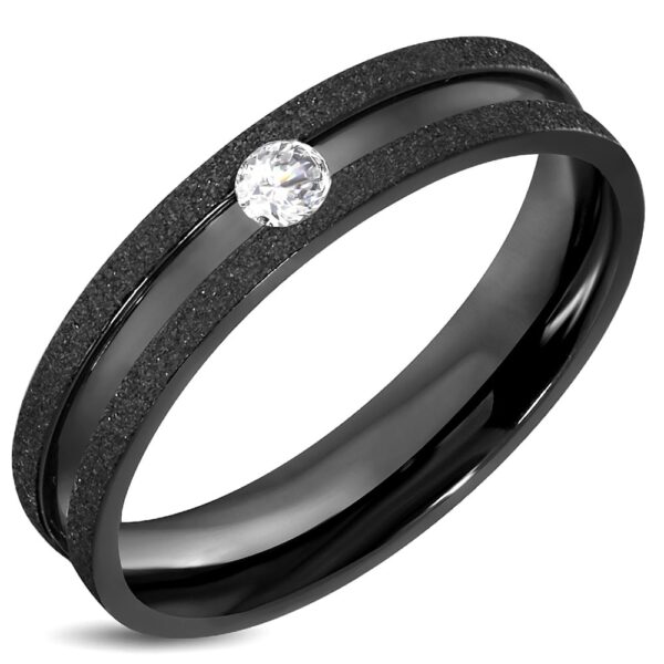 Dirty Dreams kristályos fekete színű nemesacél gyűrű