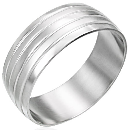 Ezüst színű nemesacél gyűrű, karikagyűrű ékszer