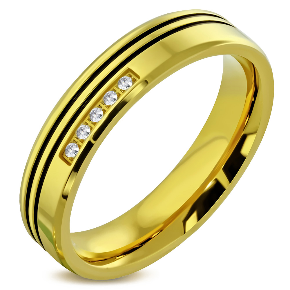 Arany színű nemesacél gyűrű, karikagyűrű ékszer