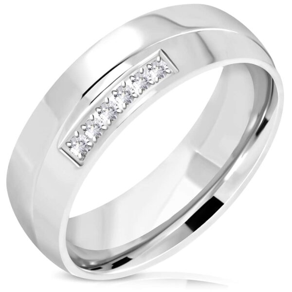 Crystal Lane ezüst színű nemesacél gyűrű kristályokkal