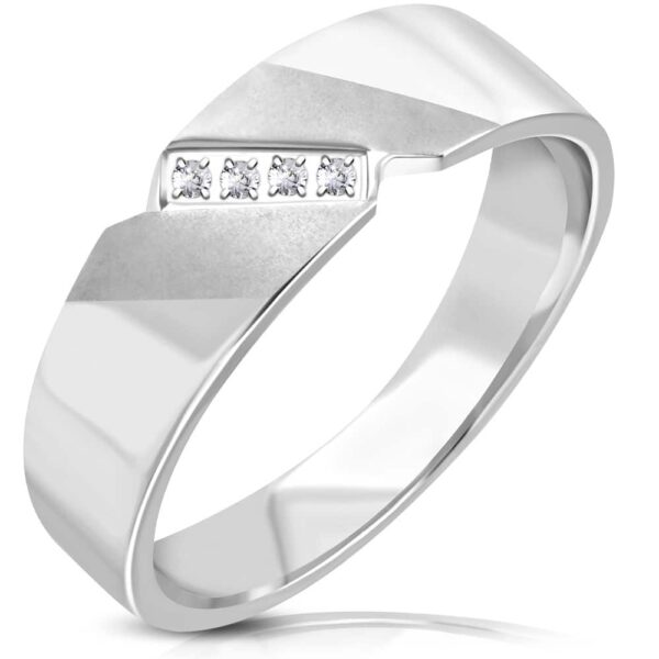 Love Path kristályos ezüst színű nemesacél gyűrű