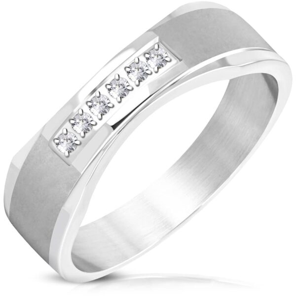 Lucille kristályos, ezüst színű nemesacél gyűrű