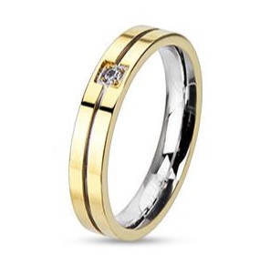 Arany és ezüst színű nemesacél gyűrű ékszer