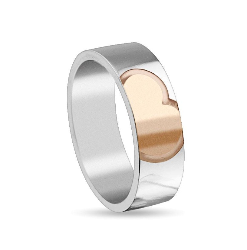 Szíves nemesacél gyűrű ékszer