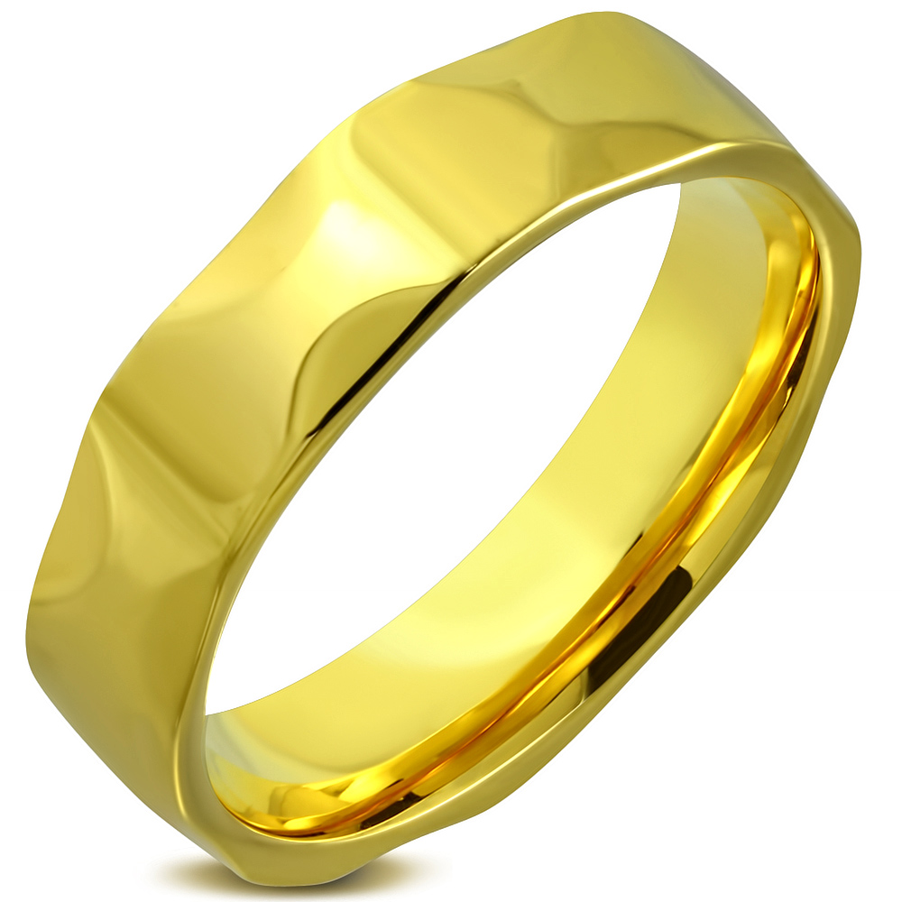 Arany színű, belül lekerekített nemesacél gyűrű ékszer