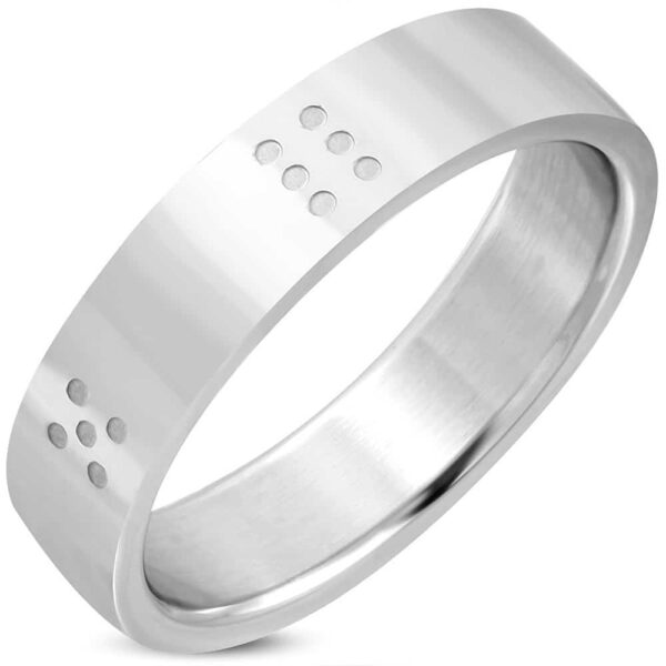 Rubik ezüst színű nemesacél karikagyűrű