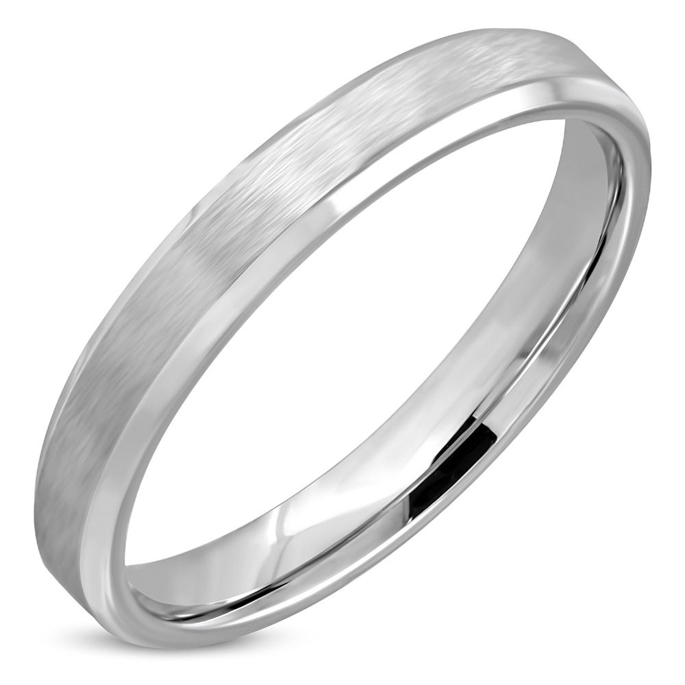 Matt ezüst színű gravírozható nemesacél gyűrű 4 mm