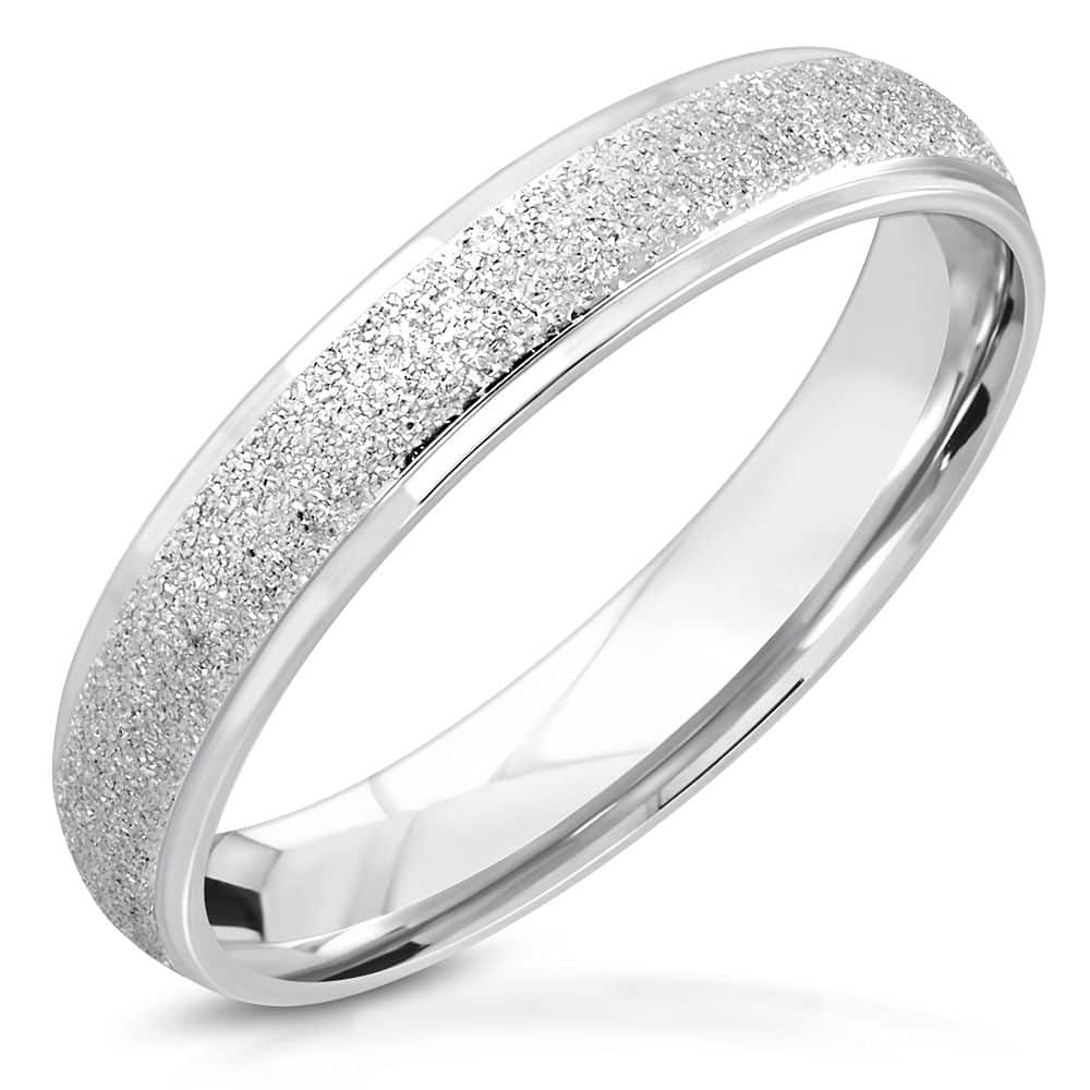 Ezüst színű homokfújt nemesacél gyűrű