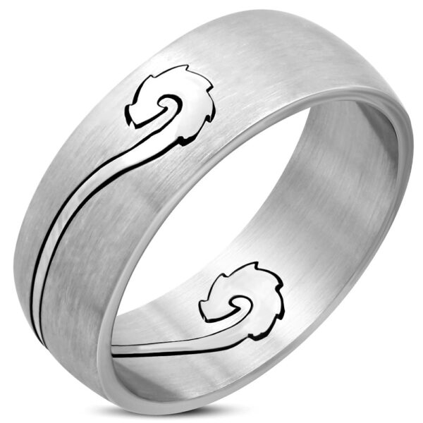 Ezüst színű, Ezüst mintás nemesacél gyűrű