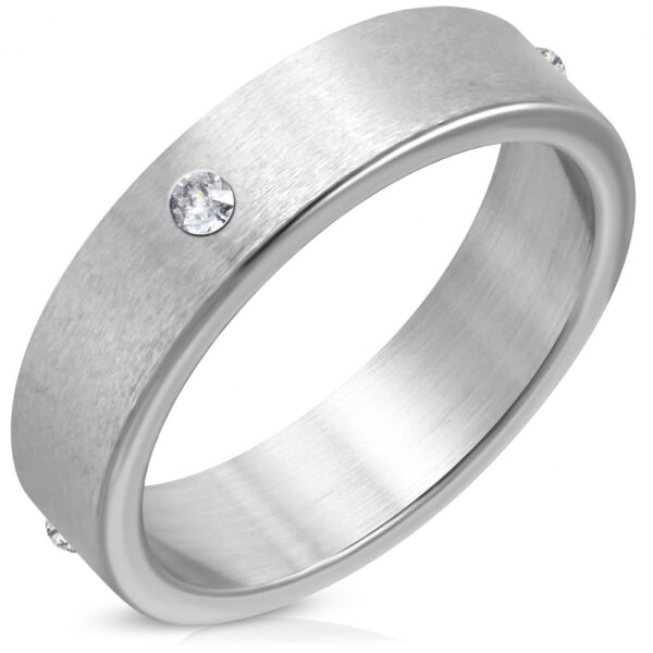 White Steel kristályos ezüst színű nemesacél gyűrű