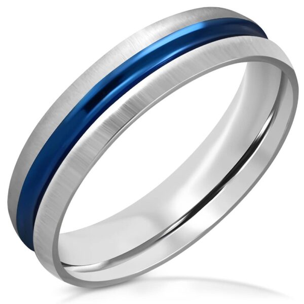 Steel & Blue kék és ezüst színű nemesacél gyűrű