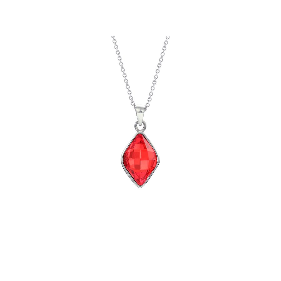 Red Rhombus Exkluzív Kristályos Nemesacél Nyaklánc