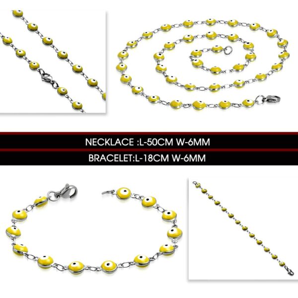 Nemesacél ékszer szett, gonosz szem dísszel